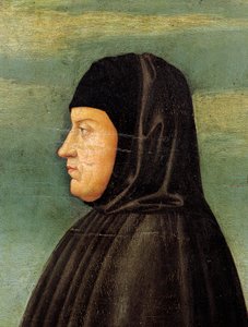 Porträtt av Petrarch (Francesco Petrarca) (1304-74) (olja på panel)