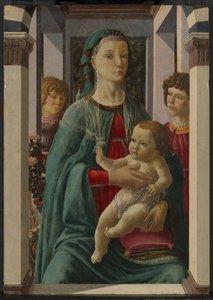 Jungfru med barn och två änglar av Francesco Botticini