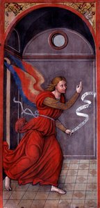 Bebådelse: Ärkeängeln Gabriel (målning, cirka 1549) av Francesco Brea
