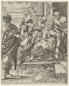 Tillbedjan av kungarna av Francesco Brizio (attributed to)