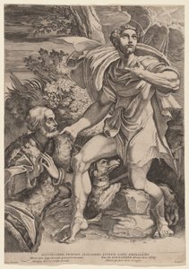 Saint Roch med en donator av Francesco Brizio, after Parmigianino