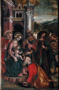 Tillbedjan av Magi, 1517 (se 211851) av Francesco Casella