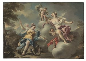En av ett par allegorier (olja på pannå) av Francesco Celebrano