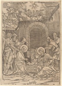 Tillbedjan av herdarna av Francesco Denanto