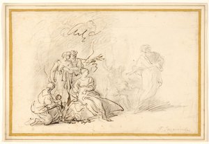 Rebecca gömmer husgudarna för Laban av Francesco Fernandi