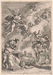 Påven Gregorius den store och Saint Vitale i förbön för själarna i skärselden av Francesco Fontebasso, after Sebastiano Ricci