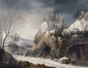 Vinterlandskap med en Paseant-familj