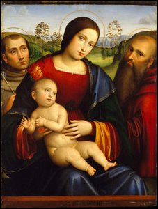Madonnan med barnet och de heliga Franciskus och Hieronymus av Francesco Francia