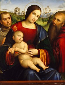 Madonna och barn med de heliga Francis och Jerome, ca. 1512-15.