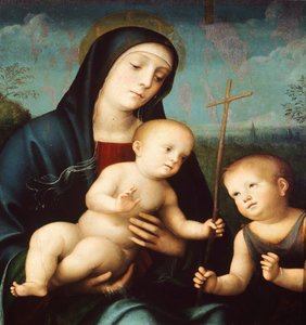 Madonna med barnet och Johannes Döparen, av Francesco Francia (1450-1517)
