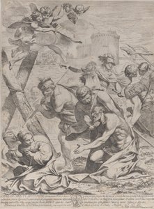 Saint Andrew ber inför ett krucifix, 1640-70. av Francesco Giovani