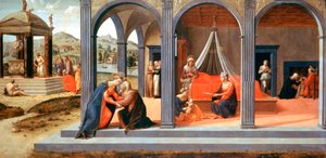 En scen från Johannes Döparen, Detalj, c1500-1540 av Francesco Granacci