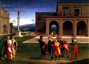 Joseph förd till fängelse (panel)