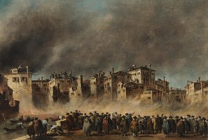 Branden i San Marcuola-kvarteret av Francesco Guardi