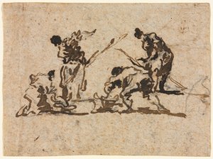 Farmers and Fisherman Working, 1700-talet. av Francesco Guardi