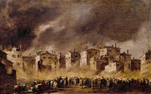 Brand i oljedepån i San Marcuola, 1790 av Francesco Guardi