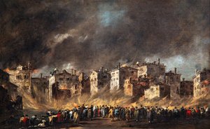 Brand i oljelagren vid San Marcuola av Francesco Guardi