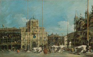 Tyska: Der Uhrturm am Markusplatz Klocktornet på Markusplatsen av Francesco Guardi
