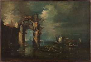 Lagunlandskap av Francesco Guardi