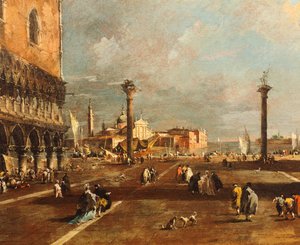 Piazza San Marco mot San Giorgio Maggiore, av Francesco Guardi (1712-1793), olja på duk, 45x72 cm av Francesco Guardi