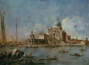 Punta Della Dogana med Santa Maria della Salute. Um 1770