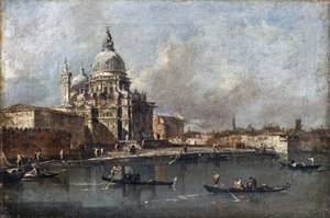 Santa Maria della Salute i Venedig av Francesco Guardi