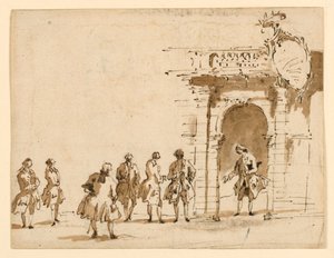 Skiss för en mottagning på Palazzo Surian av Francesco Guardi