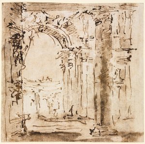 Skiss av labyrinten av Villa Pisani av Francesco Guardi
