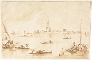 Fästningen San Andrea från lagunen av Francesco Guardi