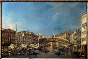 Rialtobron i Venedig på 1700-talet Målning av Francesco Guardi (1712-1793) 1700-tal sön. 0,62x0,93 m Toulouse, Musée des Augustins
