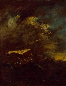 Två fartyg i en storm, 1700-talet av Francesco Guardi