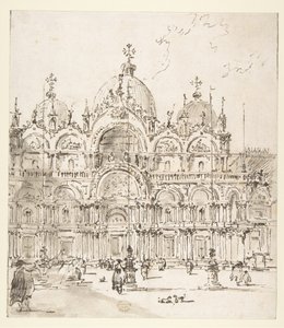 Utsikt över piazzan med Markuskyrkan av Francesco Guardi