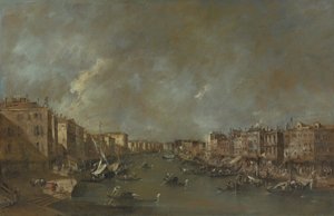 Utsikt över Canal Grande från Ponte di Rialto, efter 1775 av Francesco Guardi