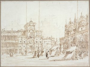Utsikt över Venedig: [klocktornet] på Markusplatsen av Francesco Guardi