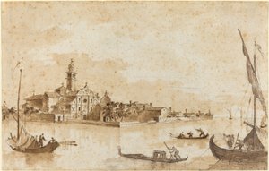 Ön San Clemente av Francesco Guardi and Giacomo Guardi