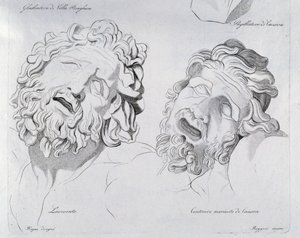 Heads of Laocoon och Centaur moriente av Canova av Francesco Hayez