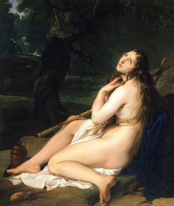 Penitent Saint Mary Magdalene, av Francesco Hayez (1791-1882), olja på duk av Francesco Hayez