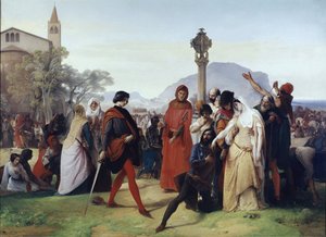 Sicilianska vesper: Påsktisdagen - De franska massakrerna av sicilianerna, 31 mars av Francesco Hayez