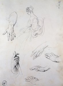 Studie för Porträtt av Cristina Trivulzio Belgiojoso av Francesco Hayez