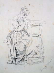 Studera för porträtt av sin fru av Francesco Hayez