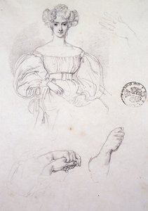 Studie för Porträtt av kvinna av Francesco Hayez
