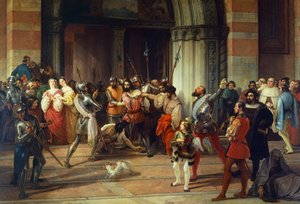 Ventura Fenaroli arresterad i Carmine Church i Brescia av fransmännen, av Francesco Hayez av Francesco Hayez