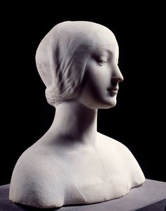 Byst av en ung kvinna som heter Beatrice d