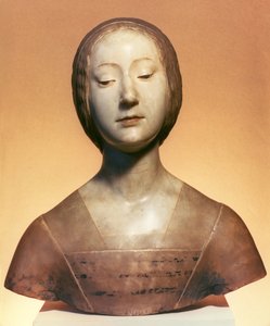 Isabella di Aragona (1470-1524) Prinsessan av Neapel, 1488 (delvis pigmenterad marmor)