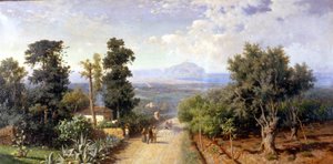 Omgivningarna i Palermo. Målning av Francesco Lojacono (1841 - 1915) av Francesco Lojacono