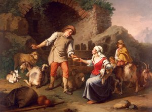 Country scen, av Francesco Londonio (1723-1783) av Francesco Londonio