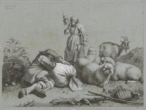 Herde och herdinna med får och get Shepherd-scener (serietitel)