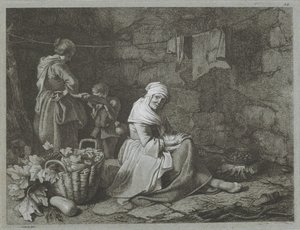 Interiör bondgård Shepherd-scener (serietitel) av Francesco Londonio