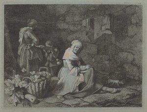 Interiör av ett hus, 1763. av Francesco Londonio