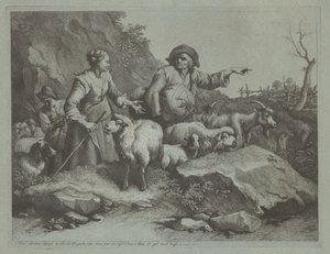 Bonde med säck och två herdinnor, efter 1765. av Francesco Londonio